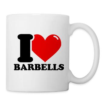 Ich liebe Hanteln - Langhantel Bankdrücken - Tasse - Weiß - Rechts