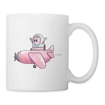 Les Petites Aventures - Drôle d’avion - Mug blanc - blanc - Droite