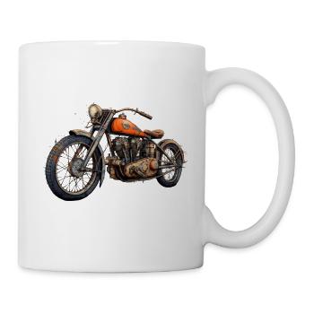 Altes Retro Motorrad Design - Tasse - Weiß - Rechts