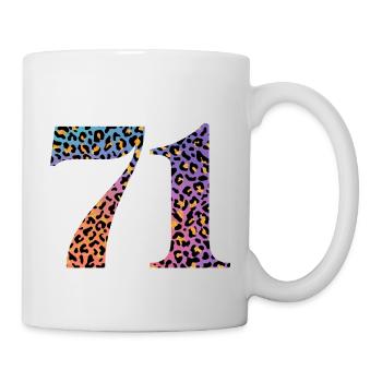 71e anniversaire léopard - Mug blanc - blanc - Droite