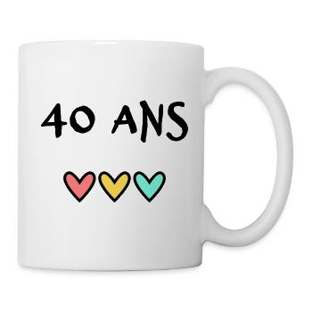 40. 40 YEARS. 40th ANNIVERSARY. BIRTHDAY 40 YEARS. - Mug - white - Right
