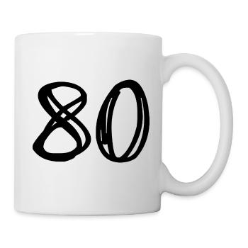 80. 80 YEARS. 80TH ANNIVERSARY. BIRTHDAY 80 YEARS. - Mug - white - Right