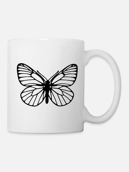 Black-veined white Butterfly - Mug - white