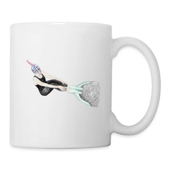 Nage avec palmes - Mug blanc - blanc - Droite