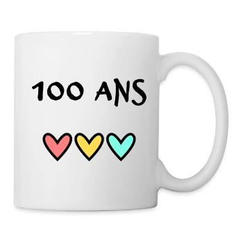 100. 100 ANS. 100e ANNIVERSAIRE. ANNIVERSAIRE 100 - Mug blanc - blanc - Droite