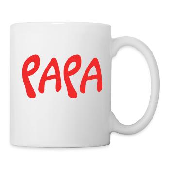 PAPA. VATERTAG. FROHER VATERTAG. ALLES GUTE ZUM GEBURTSTAG. - Tasse - Weiß - Rechts