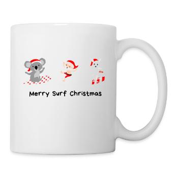 Happy Surf Christmas - Tasse - Weiß - Rechts