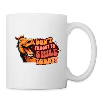 Lachen Optimistisch Spaß Glück Think Positive - Tasse - Weiß - Rechts