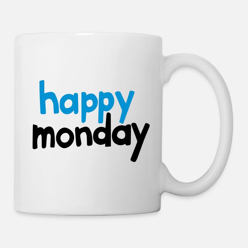 happy monday - Tasse - Weiß