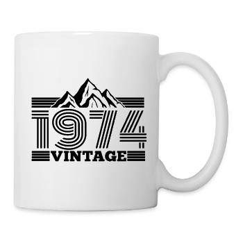 Born in 1974 Birthday Mountains Hiking Climbing - Mug - white - Right