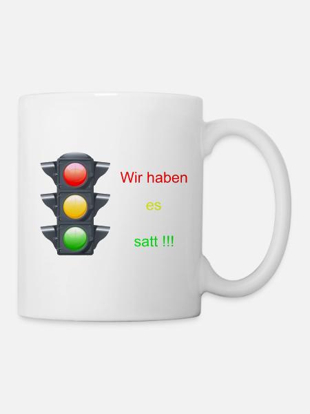 Bauern Demo Ampel - Tasse - Weiß