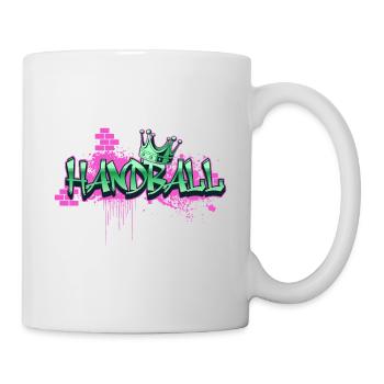 Handball Graffiti Spray Sprayer Handballspieler - Tasse - Weiß - Rechts