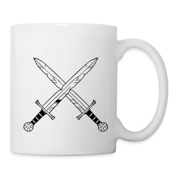 Crossed swords - ready for battle - Mug - white - Right