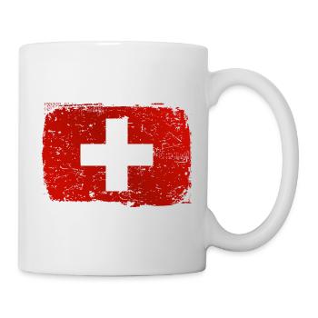 schweiz schweizer farben t-shirt design - Tasse - Weiß - Rechts