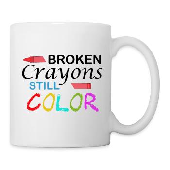 Broken Crayons still Color. Motivation Quote - Mug - white - Right