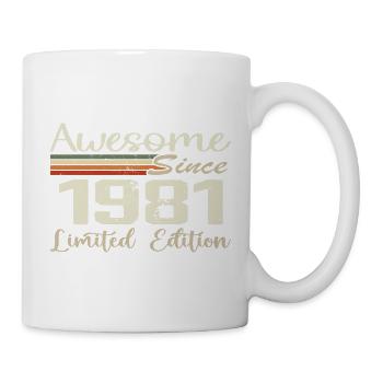 Geburtstag 43 Jahre Jahrgang 1981 Geschenk 1981 - Tasse - Weiß - Rechts