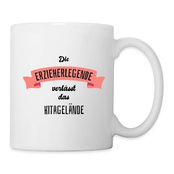 Die Erzieherlegende verlässt das Kitagelände Herz - Tasse - Weiß - Rechts