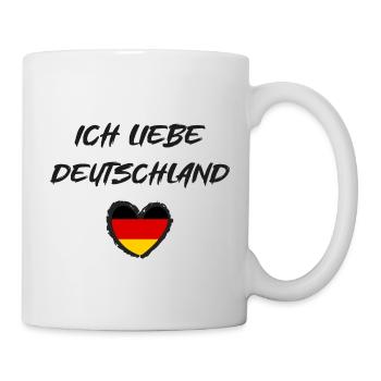 Ich liebe Deutschland Herz Flagge - Tasse - Weiß - Rechts