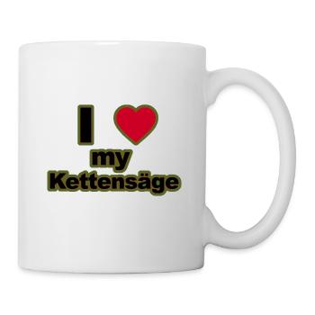 Love my Kettensäge schwarz - Tasse - Weiß - Rechts