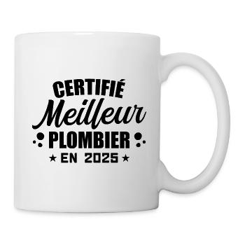 Certified Best Plumber in 2025 - Mug - white - Right