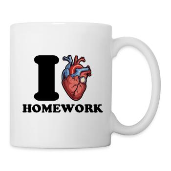 J’adore les devoirs - Mug blanc - blanc - Droite