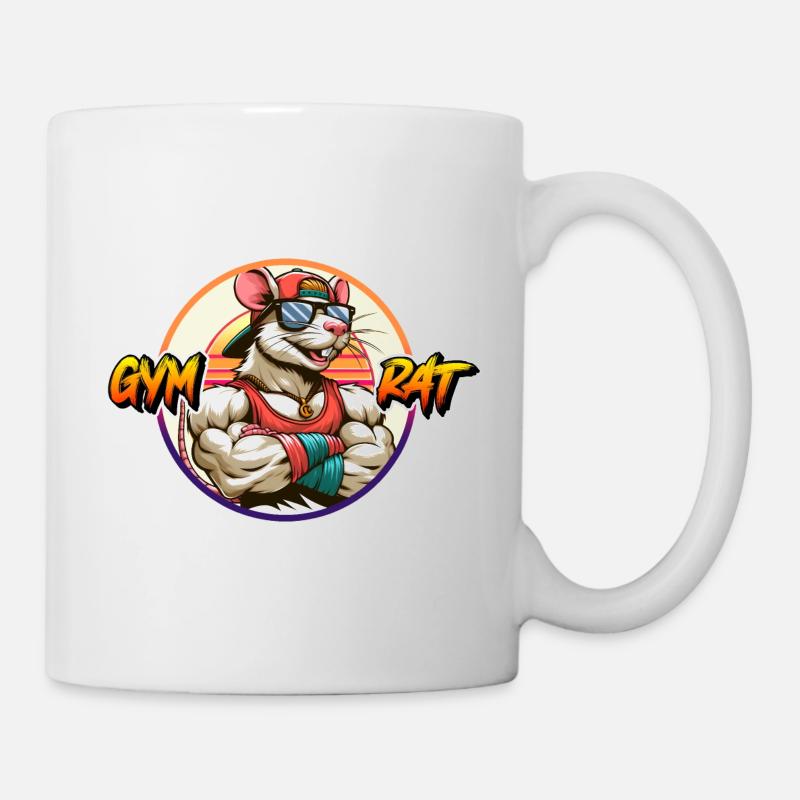 GYM RAT - Tasse - Weiß
