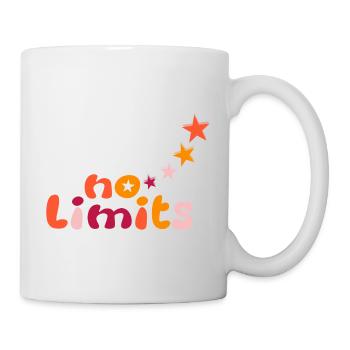 No limits in gelb orange rot - Tasse - Weiß - Rechts