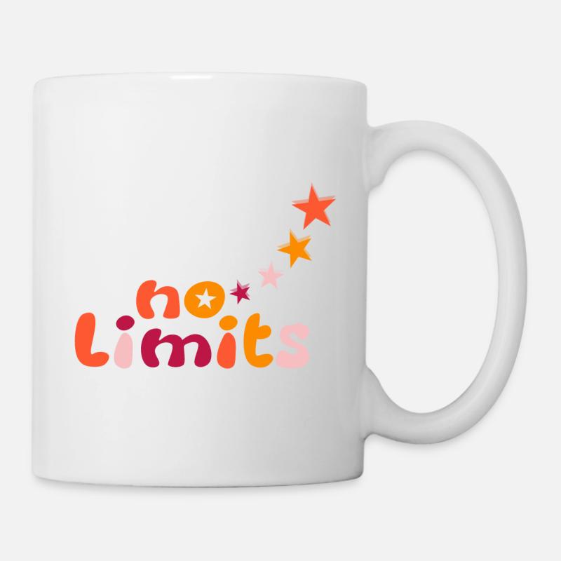No limits in yellow, orange, red - Mug - white