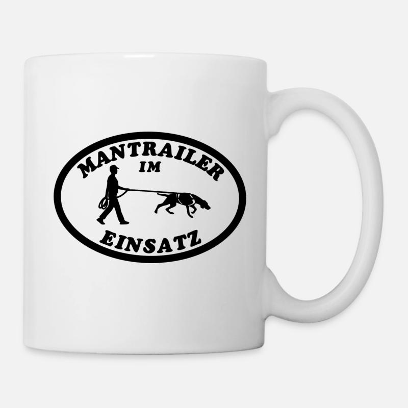 Mantrailer im Einsatz MT | Mann (m. MT-Geschirr) - Tasse - Weiß