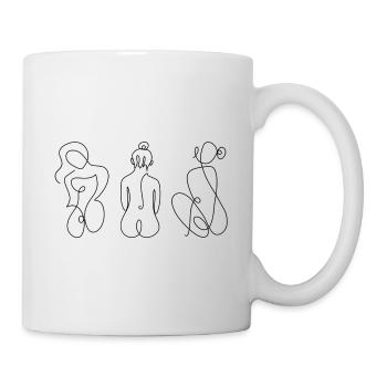 Line Art Femme Noir - Mug blanc - blanc - Droite