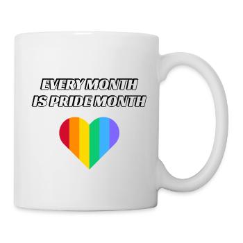 Jeder Monat ist Pride Month - Tasse - Weiß - Rechts