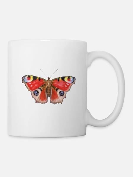 Pfauenauge - Tasse - Weiß