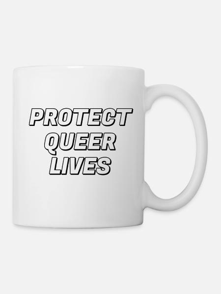 Queeres Leben schützen - Tasse - Weiß