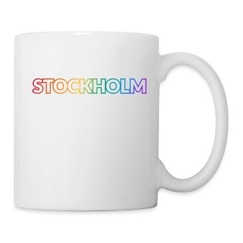Stockholm Schweden Regenbogen LGBTQ Gay Pride - Tasse - Weiß - Rechts