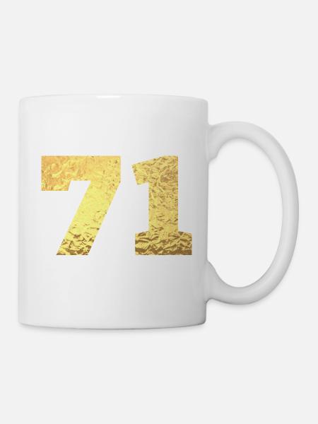 71 Gold Glitter - 71 Geburtstag - Tasse - Weiß
