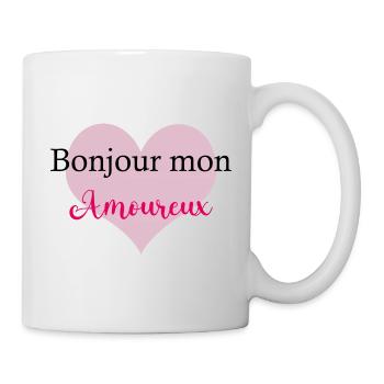 Bonjour mon amoureux - Mug blanc - blanc - Droite