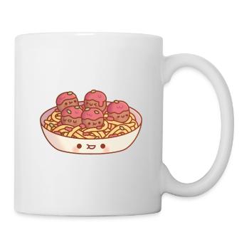 Cute Spaghetti And Meatballs Pasta - Mug - white - Right