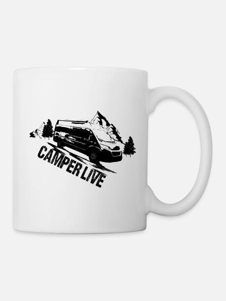 Camping - Campervan - Tasse - Weiß