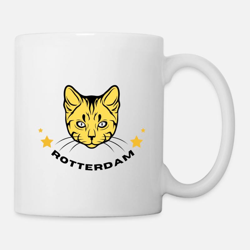 Orange Illustrated Tiger T shirt Design - Mug - white