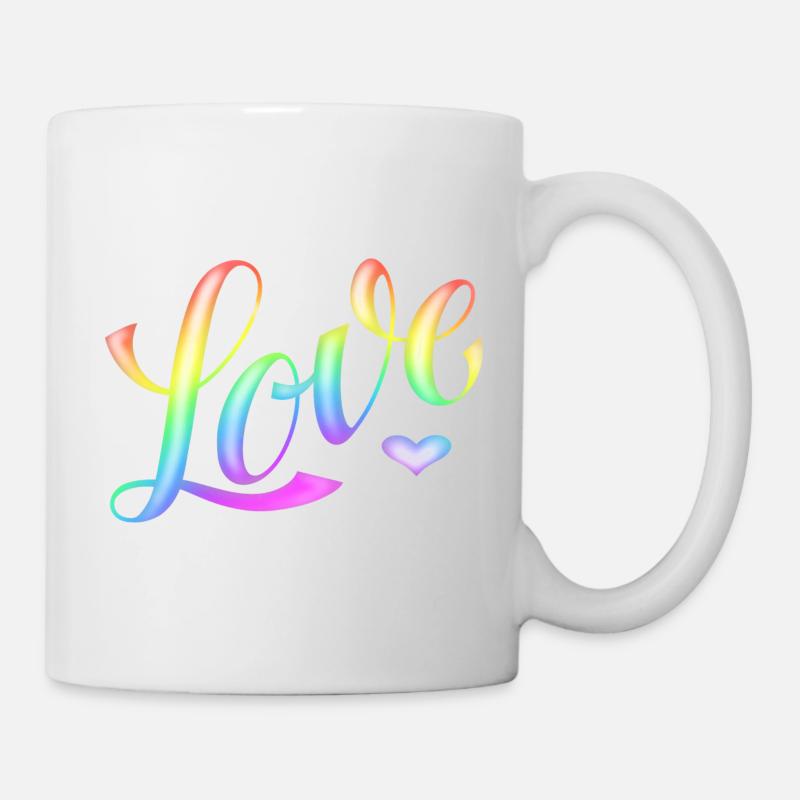 Love - Regenbogen -Desingned by KissingLetters - Mug blanc - blanc