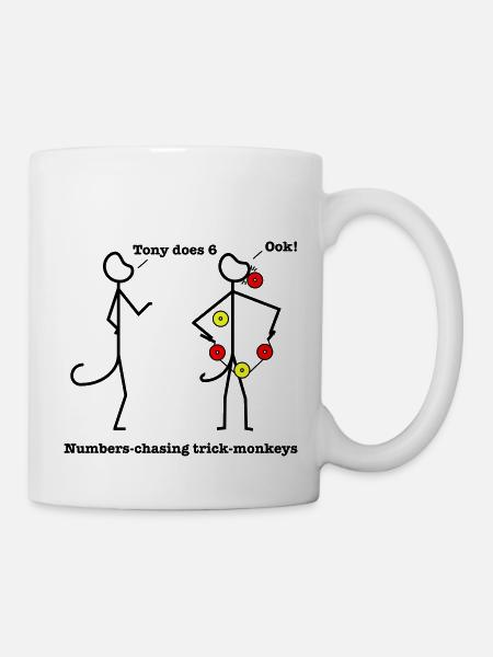 Numbers-Chasing Trick Monkeys - Mug - white
