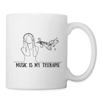 Music is my therapie - Tasse - Weiß - Rechts