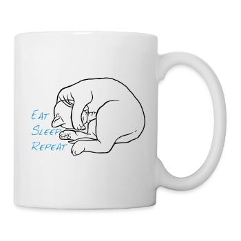 Manger dormir répéter - Mug blanc - blanc - Droite