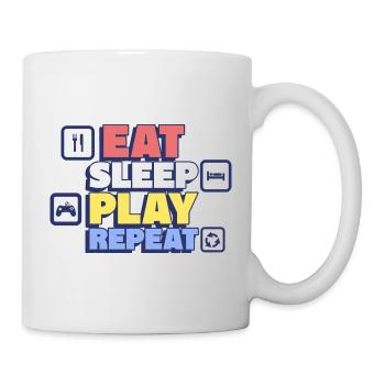 Manger, dormir, jouer, répéter - Mug blanc - blanc - Droite