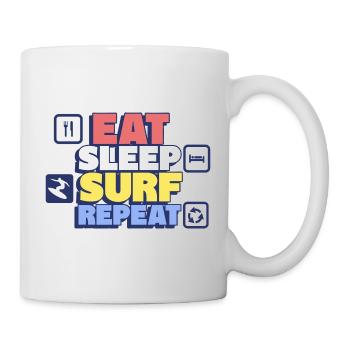 Manger, dormir, s’entraîner, surfer – surfer-surf - Mug blanc - blanc - Droite