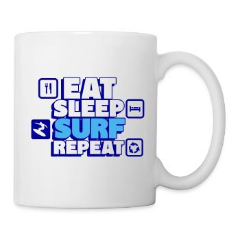 Eat, sleep, train, surf – repeat! - Mug - white - Right