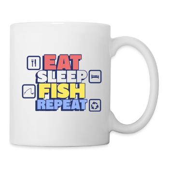 Manger, dormir, pêcher, répéter – Angler - Mug blanc - blanc - Droite