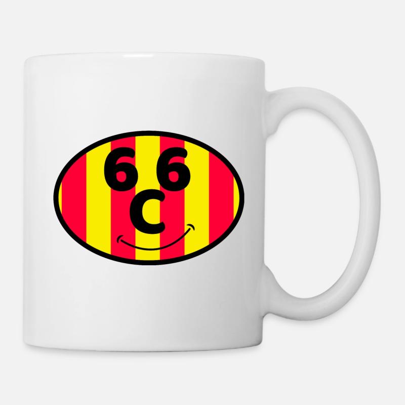 Drapeau Catalan 66 souriant rouge et jaune - Mug blanc - blanc