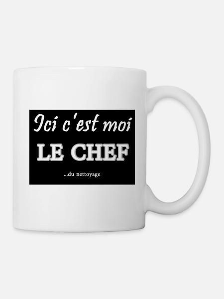 chef noir - Mug blanc - blanc