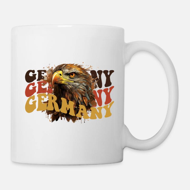 Adler Germany Flagge schwarzrotgold Geschenk - Tasse - Weiß